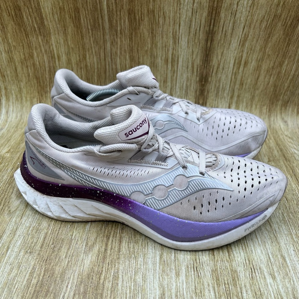 Saucony Endorphin Speed 4 Shoes Women's Size 10 Gray Sneakers Athletic Moon Plum